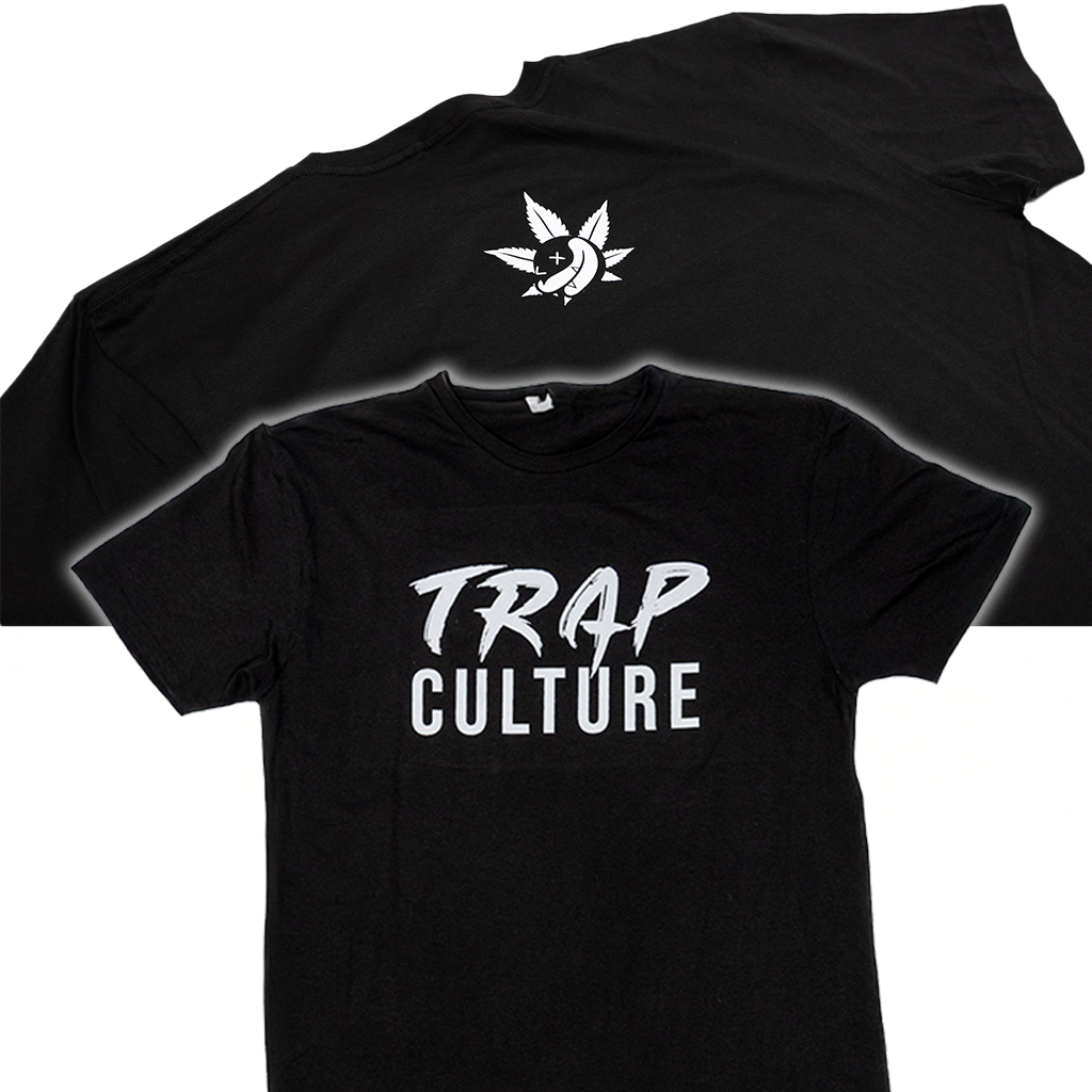 Trap Culture Stacked Trap Logo Tee Black