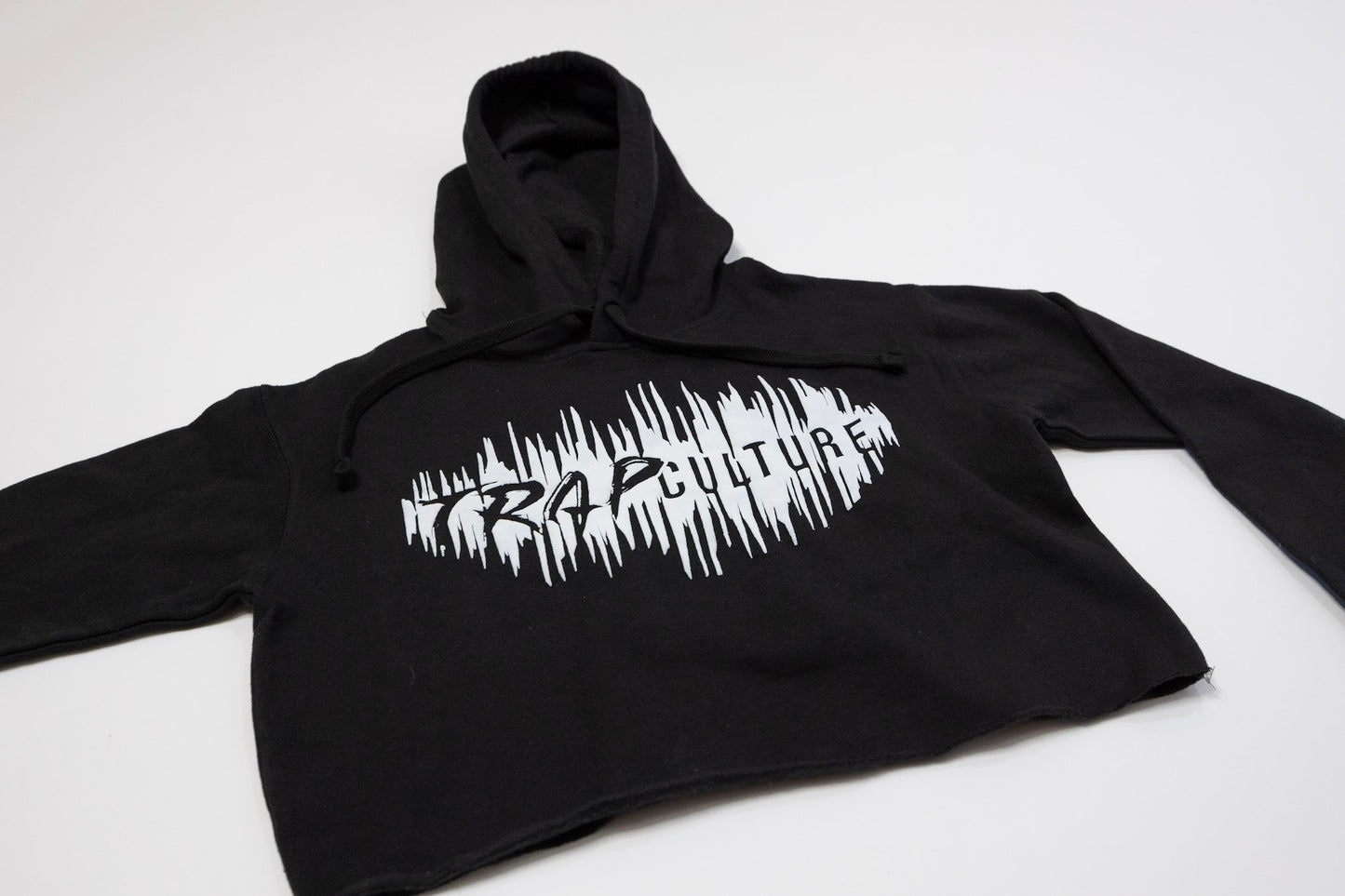 Trap Culture Soundwave Logo Crop Top Hoodie