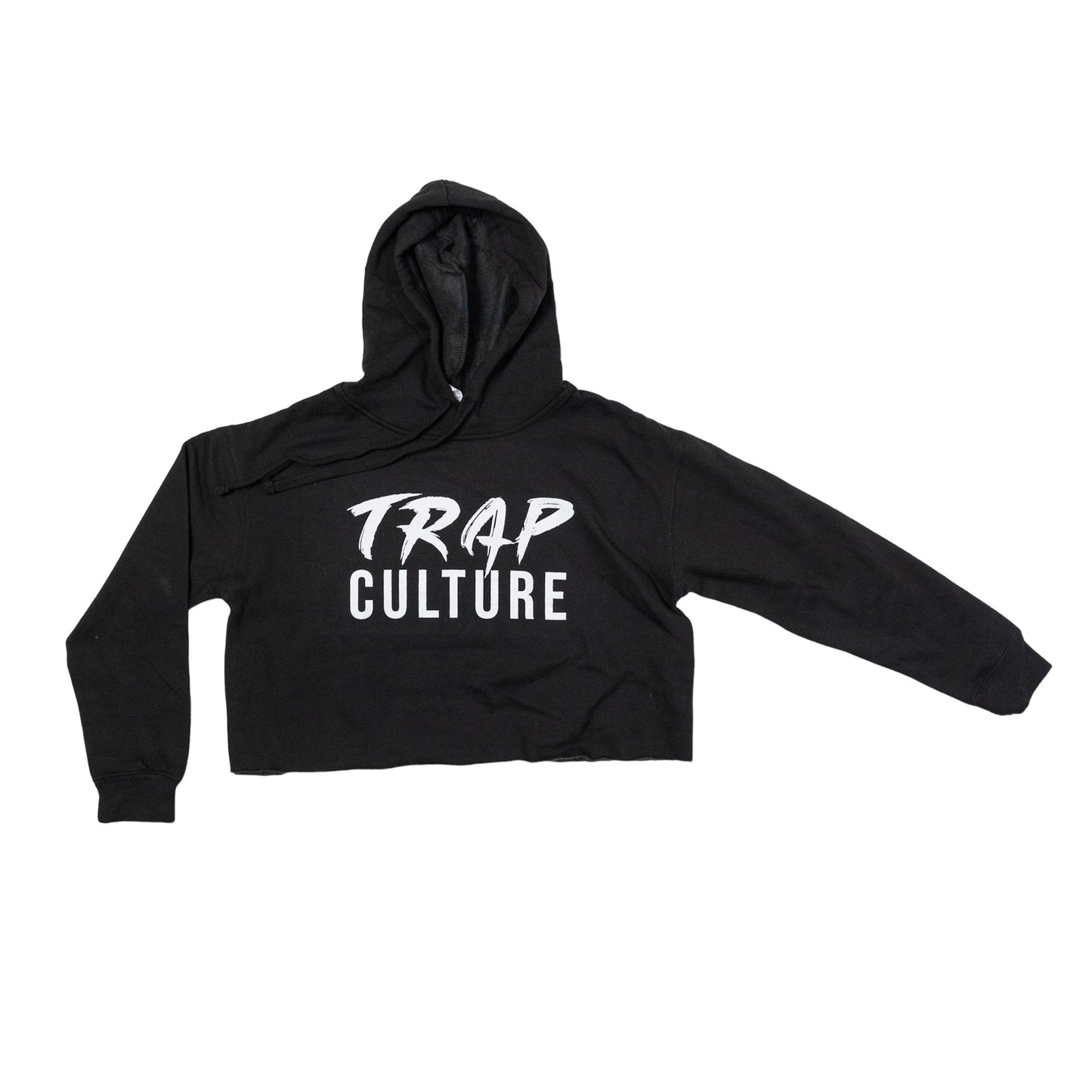 Trap Culture Crop Top Hoodie Black