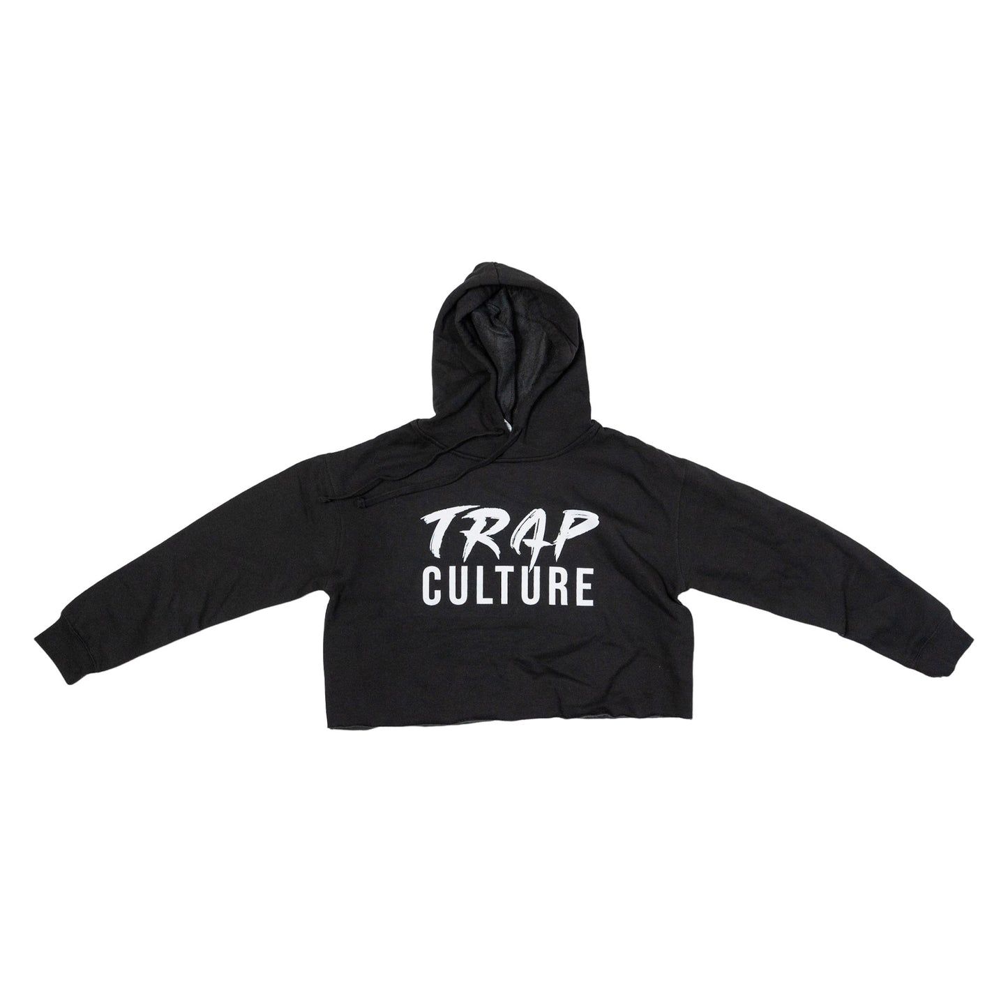 Trap Culture Crop Top Hoodie Black