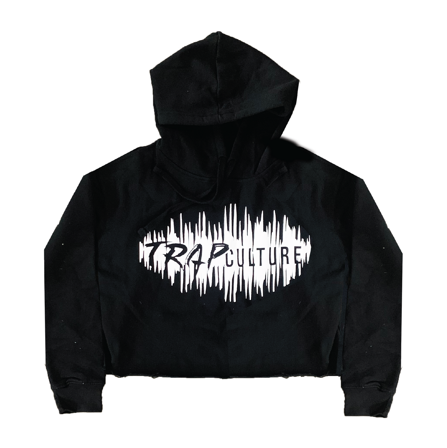 Trap Culture Soundwave Logo Crop Top Hoodie